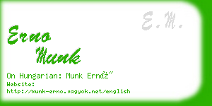erno munk business card